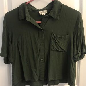 PacSun LA Hearts Button Down Crop Top